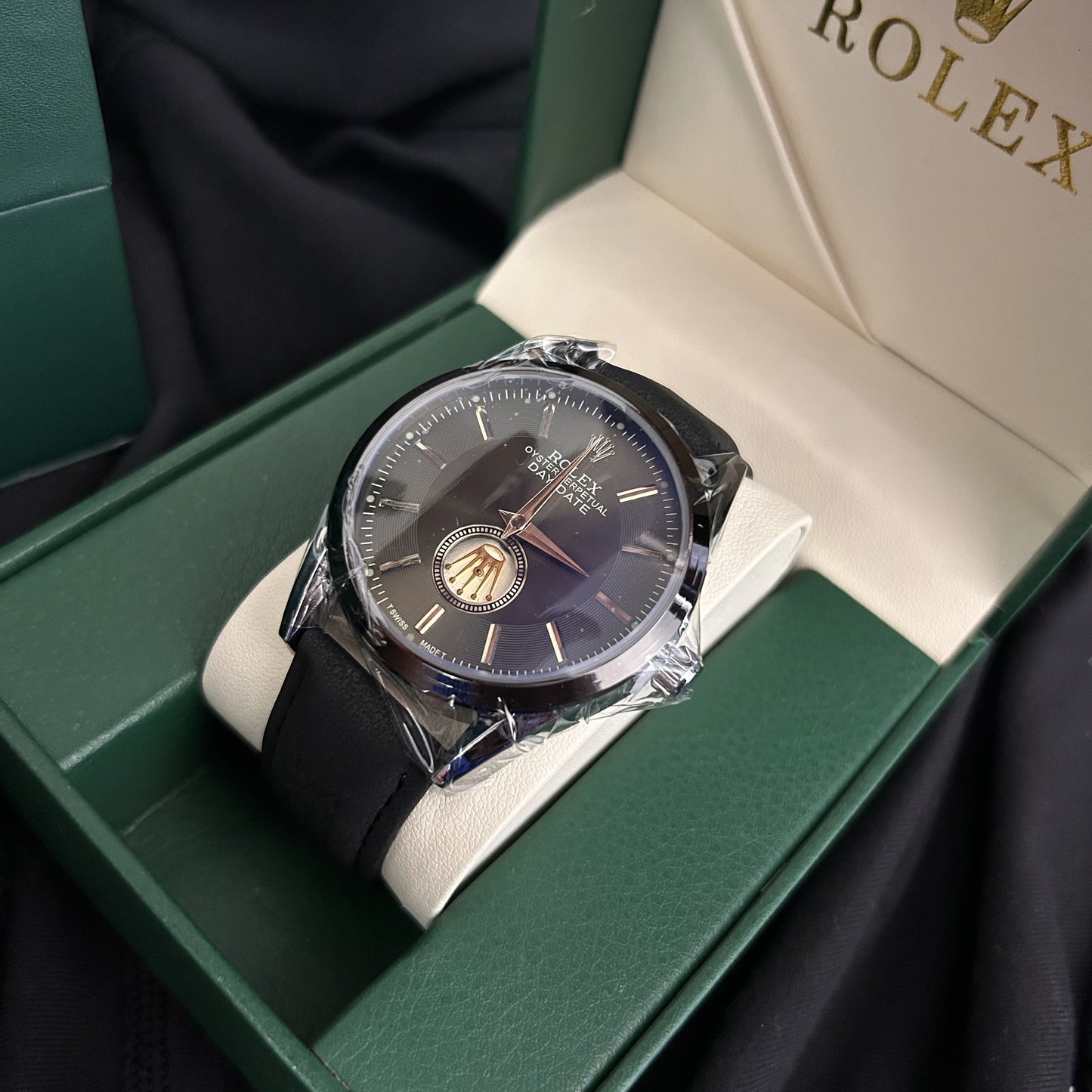 ROLEX CUERO CORONA PARA HOMBRE REF-NN